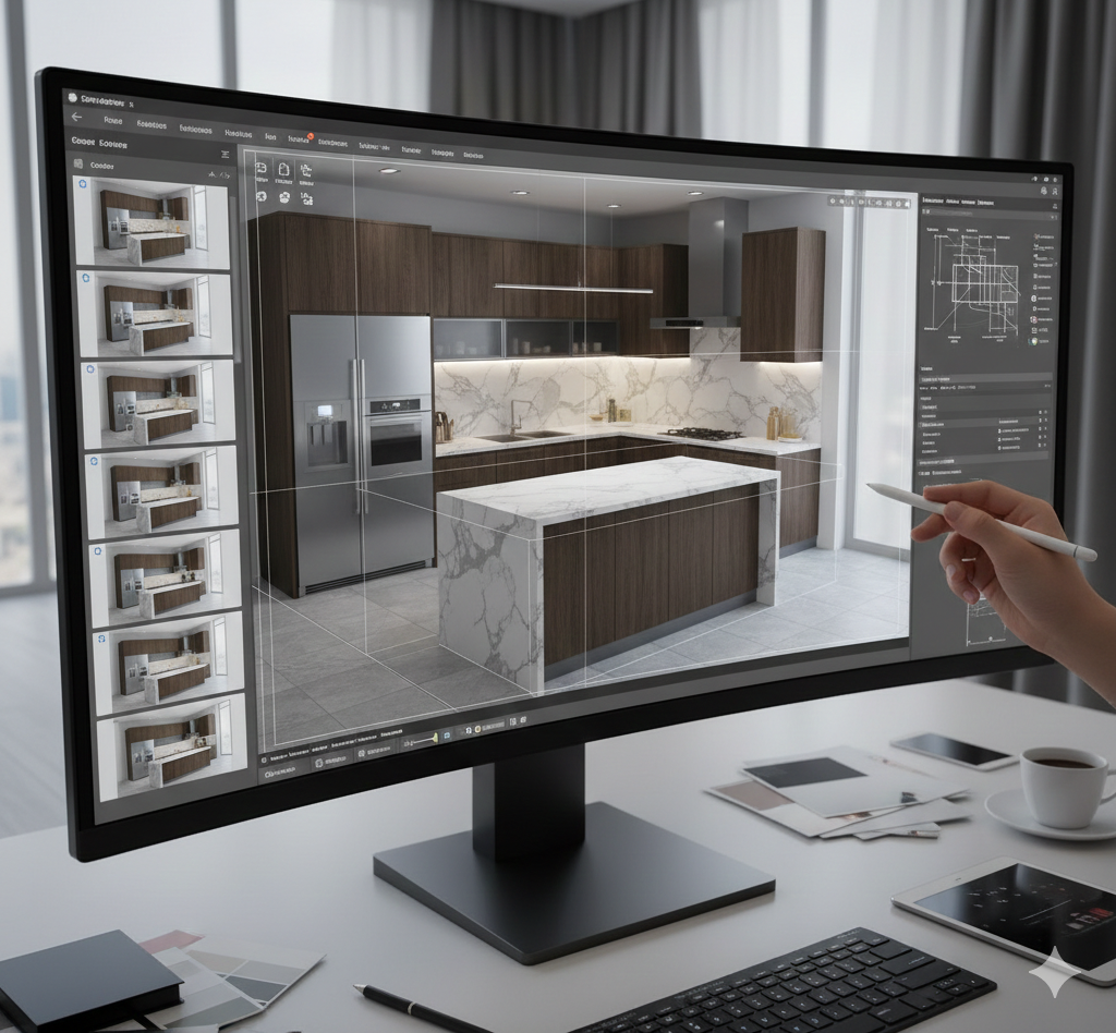 تفصيل مطابخ الرياض - تصميم ثلاثي الأبعاد